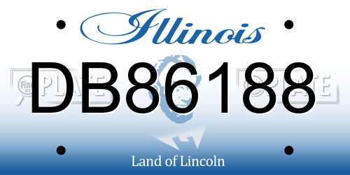 DB86188 Illinois License Plate