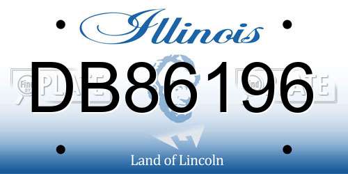 DB86196 Illinois License Plate