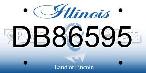 DB86595 Illinois License Plate