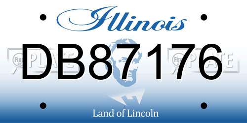 DB87176 Illinois License Plate