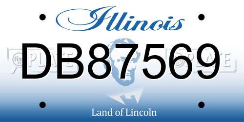DB87569 Illinois License Plate