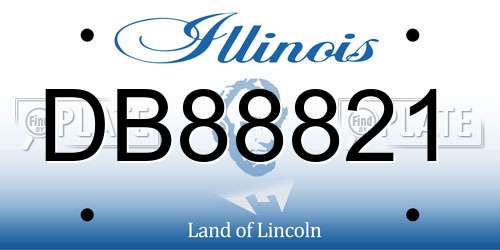 DB88821 Illinois License Plate