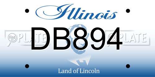 DB894 Illinois License Plate