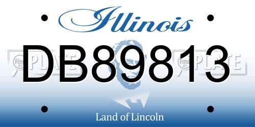 DB89813 Illinois License Plate