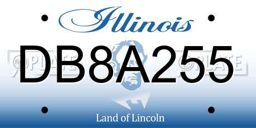 DB8A255 Illinois License Plate