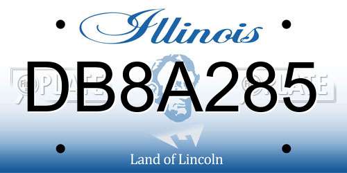 DB8A285 Illinois License Plate