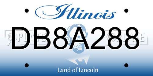 DB8A288 Illinois License Plate
