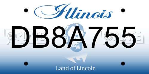 DB8A755 Illinois License Plate