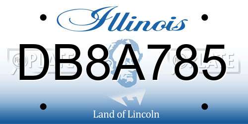 DB8A785 Illinois License Plate