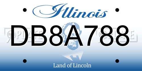 DB8A788 Illinois License Plate