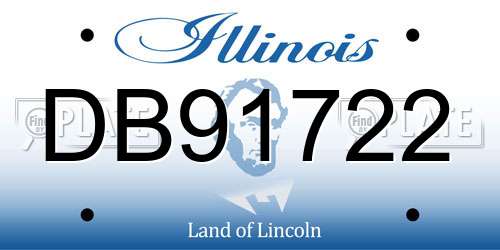 DB91722 Illinois License Plate
