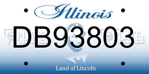DB93803 Illinois License Plate