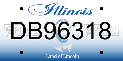 DB96318 Illinois License Plate