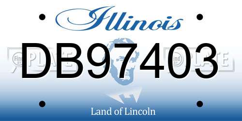 DB97403 Illinois License Plate