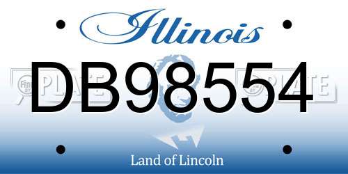 DB98554 Illinois License Plate