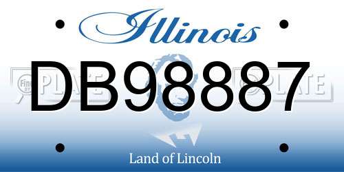 DB98887 Illinois License Plate