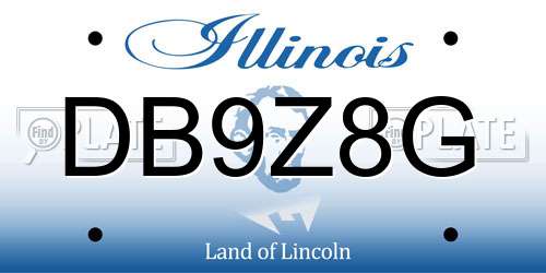 DB9Z8G Illinois License Plate