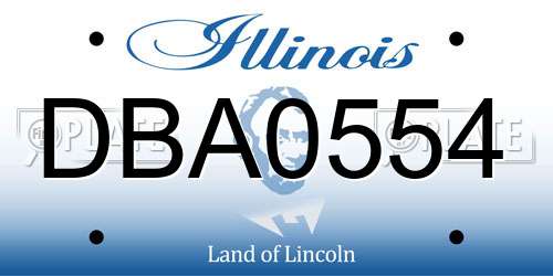 DBA0554 Illinois License Plate