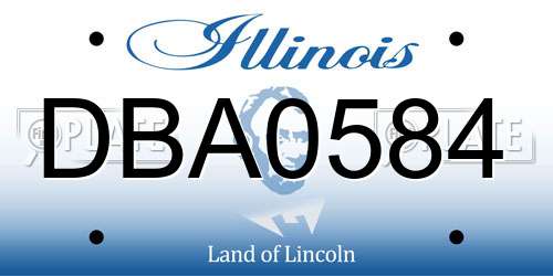 DBA0584 Illinois License Plate