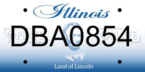 DBA0854 Illinois License Plate