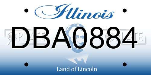 DBA0884 Illinois License Plate