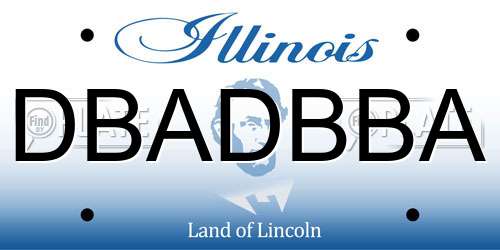 DBADBBA Illinois License Plate