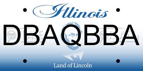 DBAQBBA Illinois License Plate
