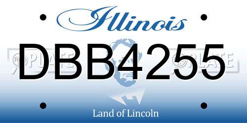 DBB4255 Illinois License Plate