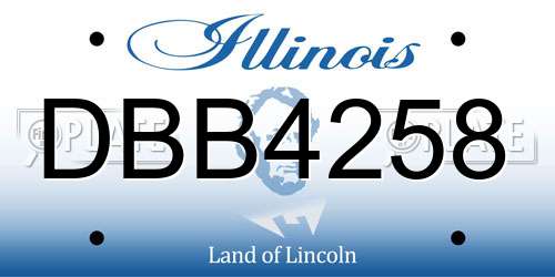 DBB4258 Illinois License Plate