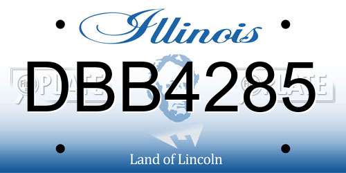 DBB4285 Illinois License Plate