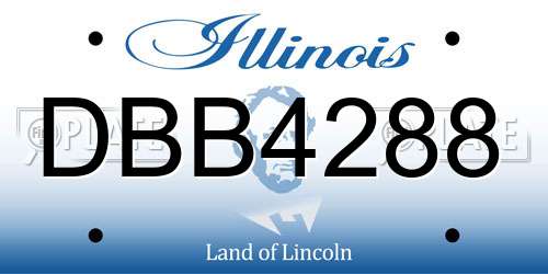 DBB4288 Illinois License Plate