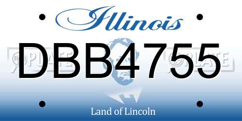 DBB4755 Illinois License Plate