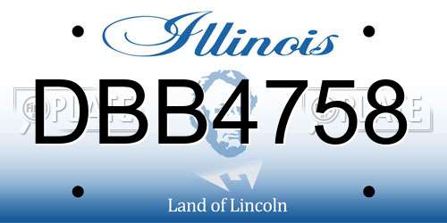 DBB4758 Illinois License Plate