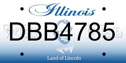 DBB4785 Illinois License Plate