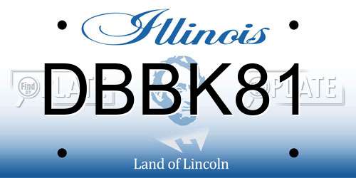 DBBK81 Illinois License Plate