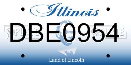 DBE0954 Illinois License Plate