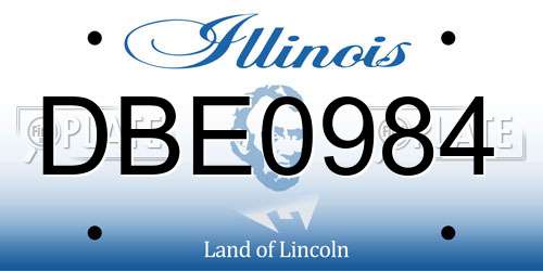 DBE0984 Illinois License Plate