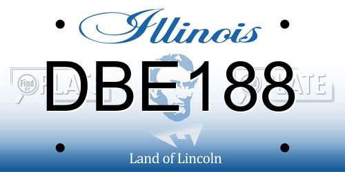 DBE188 Illinois License Plate