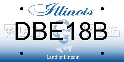DBE18B Illinois License Plate