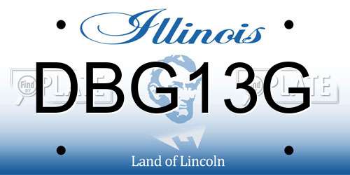DBG13G Illinois License Plate