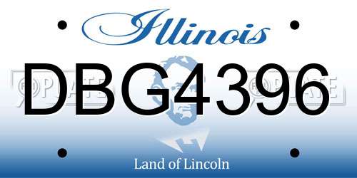 DBG4396 Illinois License Plate
