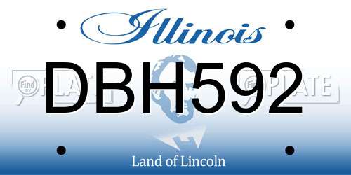 DBH592 Illinois License Plate