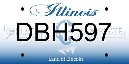 DBH597 Illinois License Plate