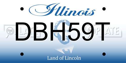 DBH59T Illinois License Plate