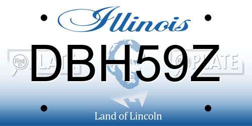 DBH59Z Illinois License Plate