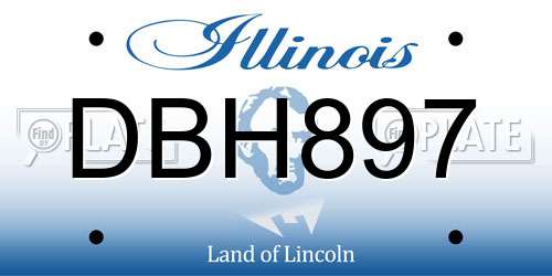 DBH897 Illinois License Plate