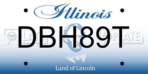 DBH89T Illinois License Plate