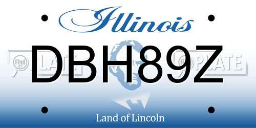 DBH89Z Illinois License Plate