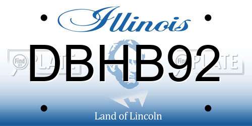 DBHB92 Illinois License Plate