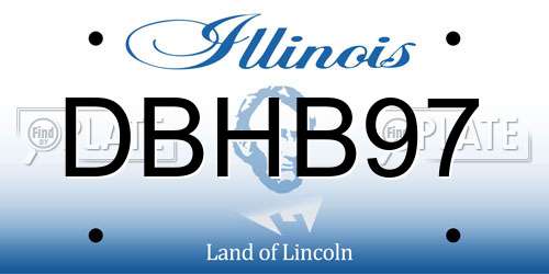 DBHB97 Illinois License Plate